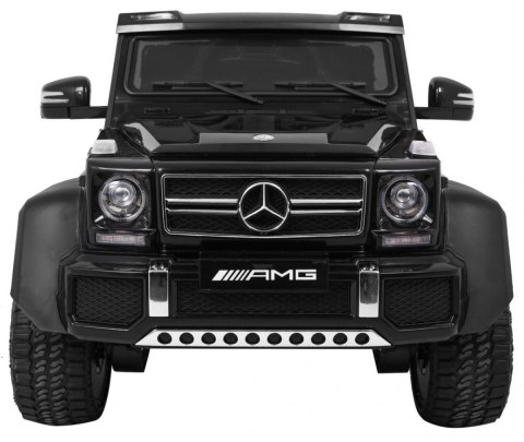Auto Mercedes G63 6x6 dla dzieci Czarny + 2 Pedały gazu + Regulacja siedzenia + Audio LED + Bagażnik + Kufer dla rodzica