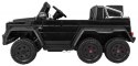 Auto Mercedes G63 6x6 dla dzieci Czarny + 2 Pedały gazu + Regulacja siedzenia + Audio LED + Bagażnik + Kufer dla rodzica