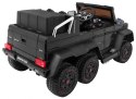 Auto Mercedes G63 6x6 dla dzieci Czarny + 2 Pedały gazu + Regulacja siedzenia + Audio LED + Bagażnik + Kufer dla rodzica