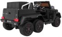 Auto Mercedes G63 6x6 dla dzieci Czarny + 2 Pedały gazu + Regulacja siedzenia + Audio LED + Bagażnik + Kufer dla rodzica