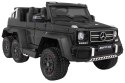 Auto Mercedes G63 6x6 dla dzieci Czarny + 2 Pedały gazu + Regulacja siedzenia + Audio LED + Bagażnik + Kufer dla rodzica