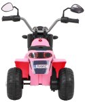 Motorek MiniBike na akumulator dla dzieci Różowy + Dźwięki + Światła LED + Ekoskóra