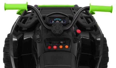 Quad XL ATV 2,4GHz na akumulator dla dzieci Czarno-Zielony + Pilot + Napęd 4x4 + Bagażnik + Wolny Start + EVA + Audio LED