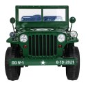 Autko Wojskowe Retro dla 3 dzieci Zielony Jeep Willys
