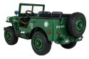 Autko Wojskowe Retro dla 3 dzieci Zielony Jeep Willys