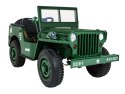 Autko Wojskowe Retro dla 3 dzieci Zielony Jeep Willys