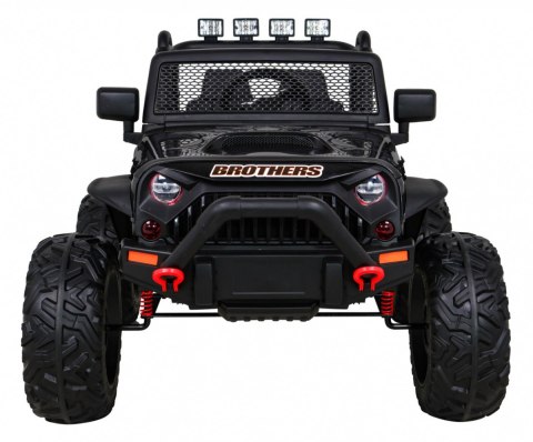 Autko terenowe Brothers na akumulator Czarny + Pilot + Wolny Start + EVA + LED MP3