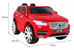 Volvo XC90 - SUV na akumulator dla dzieci Lakier Czerwony + Pilot + Bagażnik