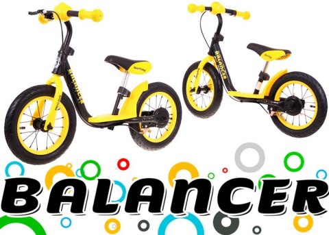 Rowerek biegowy SporTrike Balancer dla dzieci Żółty Pierwszy rowerek do Nauki jazdy