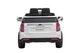 Chevrolet Tahoe Elektryczne Autko dla dzieci Biały + Pilot + EVA + Radio MP3 + LED