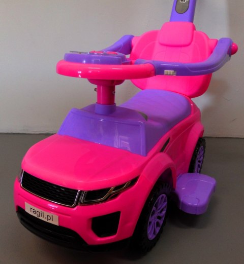 Pchacz J4 różowy Pchacz Jeździk, chodzik, muzyka, klakson