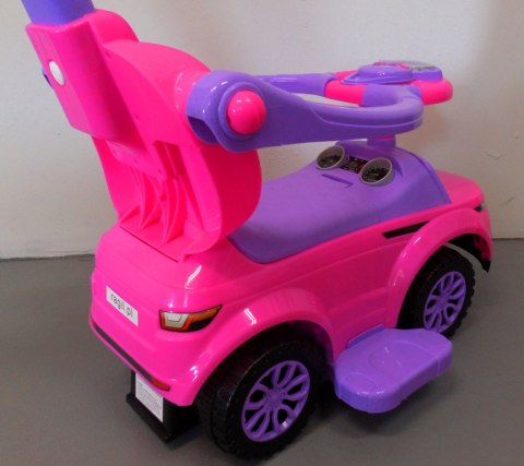 Pchacz J4 różowy Pchacz Jeździk, chodzik, muzyka, klakson