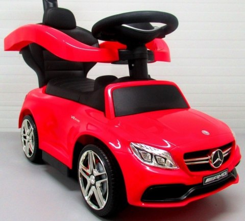 Pchacz Mercedes AMG c63 CZERWONY Jeździk, muzyka