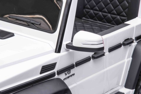 Mercedes G63 AMG Autko na akumulator Biały + Pilot + 6 kół EVA + Wolny Start + MP3 LED