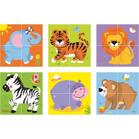 Drewniana układanka Zoo Puzzle Viga Toys 4 klocki