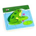 Puzzle drewniane Viga Toys Jak rośnie żabka