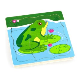 Puzzle drewniane Viga Toys Jak rośnie żabka