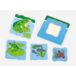Puzzle drewniane Viga Toys Jak rośnie żabka