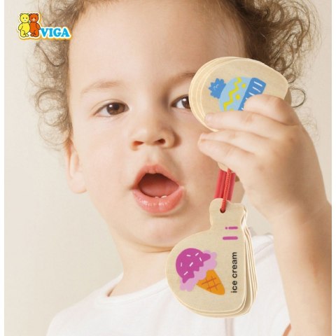 Viga Drewniana Książeczka do Nauki Alfabetu i Angielskiego