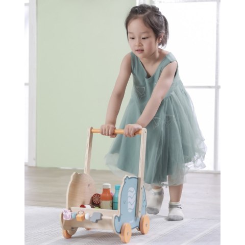 Viga PolarB Drewniany Wózek 2w1 Pchacz Słonik