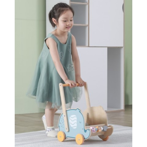 Viga PolarB Drewniany Wózek 2w1 Pchacz Słonik