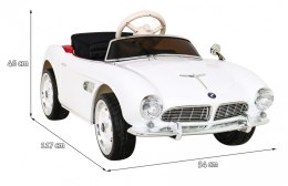 Autko BMW 507 Retro elektryczne dla dzieci Biały roadster