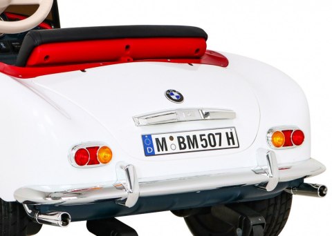 Autko BMW 507 Retro elektryczne dla dzieci Biały roadster