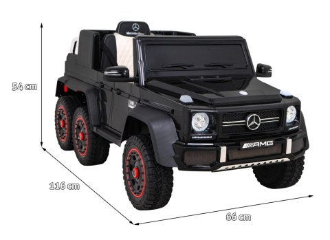 Mercedes G63 AMG Autko na akumulator Czarny + Pilot + 6 kół EVA + Wolny Start + MP3 LED