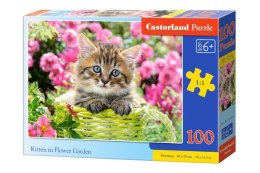 Puzzle 100 el. Kitten in Flower Garden