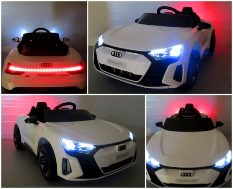 AUDI E-Tron GT Biały Auto na akumulator EVA Skóra pilot