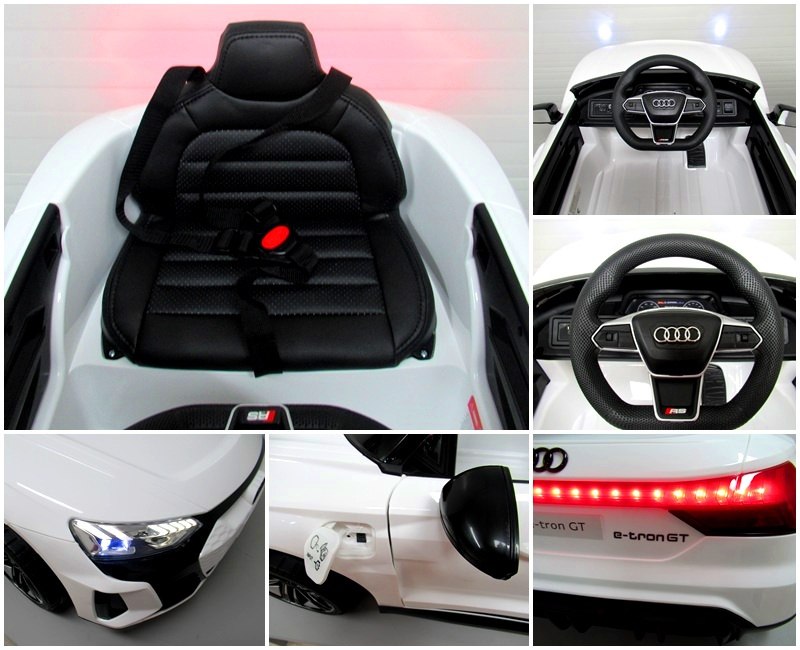 AUDI E-Tron GT Biały Auto na akumulator EVA Skóra pilot