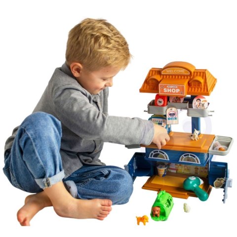 WOOPIE Domek 2w1 Sklep Zoologiczny + Salon Urody 33 el.