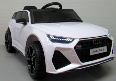 AUDI RS6 GT Biały Auto na akumulator EVA Skóra pilot