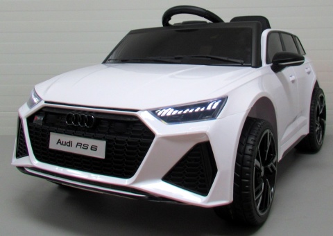 AUDI RS6 GT Biały Auto na akumulator EVA Skóra pilot