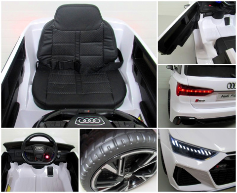 AUDI RS6 GT Biały Auto na akumulator EVA Skóra pilot