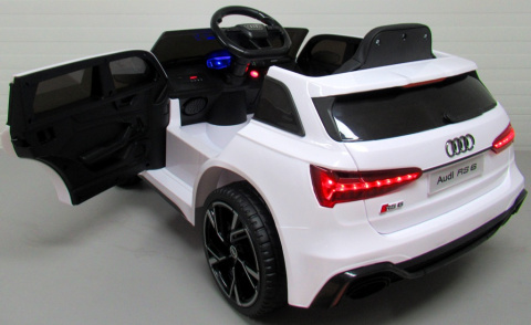 AUDI RS6 GT Biały Auto na akumulator EVA Skóra pilot
