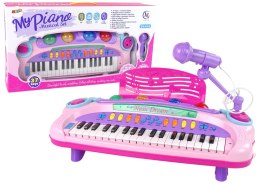 Interaktywne Duże Różowe Pianino Keyboard Mikrofon MP3