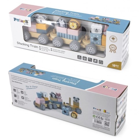 Kolejka z wagonikami i zwierzątkami do ciągania Viga Toys PolarB