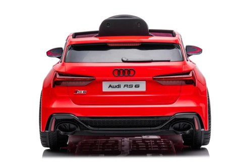 Audi RS 6 Elektryczny Samochodzik dla dzieci Czerwony + Pilot + Koła EVA + Wolny Start + Audio LED