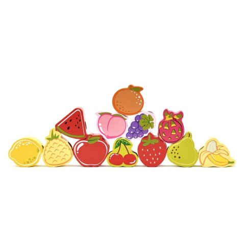 CLASSIC WORLD Drewniana Nawlekanka Owoce 13 el.