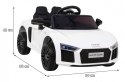 Audi R8 na akumulator dla dzieci Biały + Pilot + EVA + Wolny Start + MP3 LED