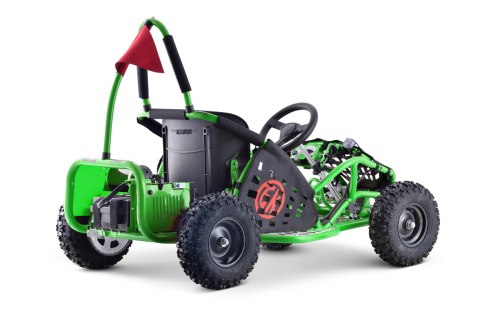 Gokart Fast Dragon na akumulator Zielony 30km/h + Silnik 1000W + Koła pompowane + Regulacja siedzenia + Pasy