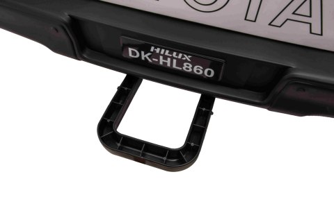 Toyota Hilux na akumulator dla dzieci Biały Pickup + Napęd 4x4 + Pilot + 2 bagażniki