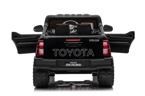 Toyota Hilux na akumulator dla dzieci Czarny Pickup + Napęd 4x4 + Pilot