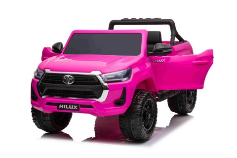 Toyota Hilux na akumulator dla dzieci, Różowy Pickup + Napęd 4x4 + Pilot