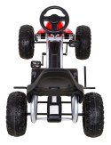Duży Gokart Strong na pedały dla dzieci Czerwony + Obciążenie 100 kg + Koła EVA + Hamulec ręczny + Sportowy fotel