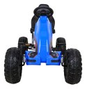 Duży Gokart Strong na pedały dla dzieci Niebieski + Obciążenie 100 kg + Koła EVA + Hamulec ręczny + Sportowy fotel