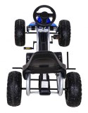Duży Gokart Strong na pedały dla dzieci Niebieski + Obciążenie 100 kg + Koła EVA + Hamulec ręczny + Sportowy fotel