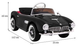 Autko BMW 507 Retro elektryczne dla dzieci Czarny Roadster