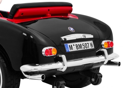 Autko BMW 507 Retro elektryczne dla dzieci Czarny Roadster